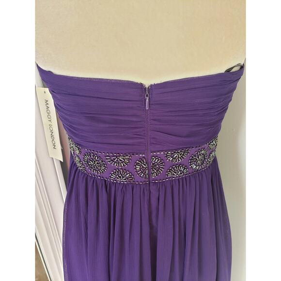 New Maggy London purple strapless cocktail dress - Picture 5 of 10